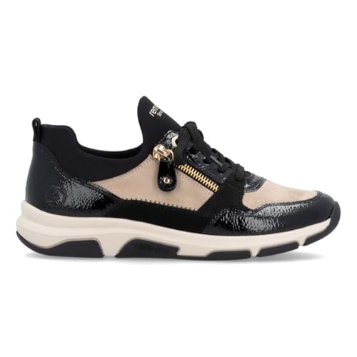 Rieker Wmn's D1S02-04 Black Bone Sneaker
