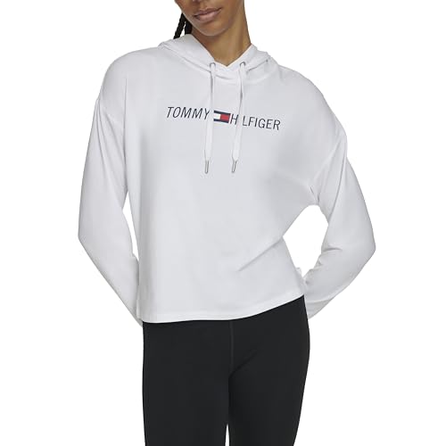 Image of Tommy Hilfiger Women's Lightweight Logo Hoodie Sweatshirt