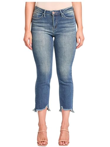 YMI Jeans Women's High Rise Cropped Kick Flare