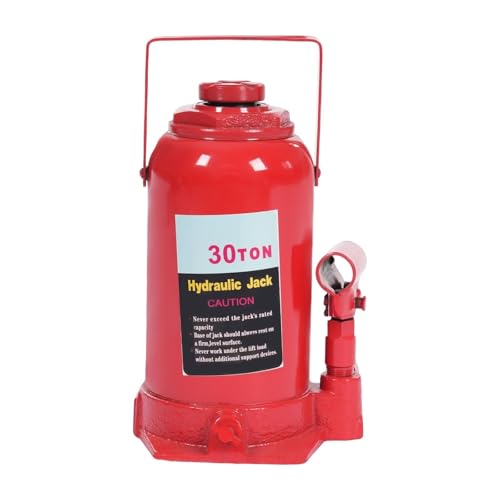 Hydraulic Welded Bottle Jack 30 Ton (66, 138 Lbs) Capacity for Auto Repair and House Lift, Red