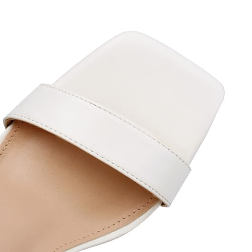 White Block High Heels for Women - Pearl Square Open Toe Chunky Bow Heels - Wedding Bridal Shoes for Prom Party Dress3