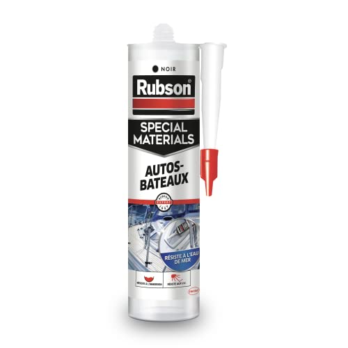 Rubson – Mastic Special Materials Autos-Bateaux (cartouche de 280 ml) – Mastic noir à base de silicone pour collages et réparations – Etanche pour...