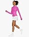 Stelle Women's Zip Up Jackets Lightweight Athletic Running Jacket Workout Slim Fit Yoga Track Clothes with Thumb Holes(Electric Fuchsia,XS)