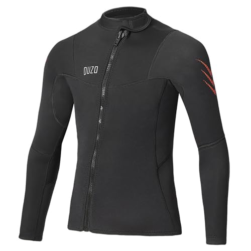 Chaqueta Top de Traje de Neopreno para Hombre, 3MM, Cremallera Frontal, Manga Larga, para Buceo, Natación, Snorkel, Kayak miniatura 2
