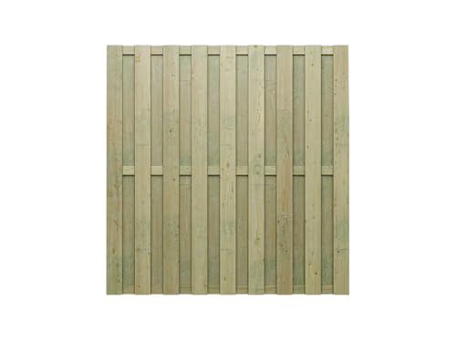 Woodtex Sichtschutzzaun Gartenzaun Gartentor Brettertzaun DIY Bausatz ohne Schrauben|kesseldruckimprägniert|wetterfest Nadelholz Kiefer 180x180x4,5cm Grün