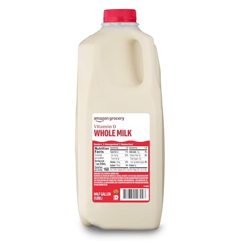 Amazon Grocery, Whole Milk, Half Gallon, 64 Fl Oz (Previously Happy Belly, Packaging May Vary)