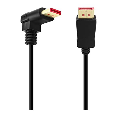 Right Angle Displayport 1.4 Cable 4K/144Hz UP Angle Display Port Cable, BolAAzuL 8K/60Hz DP 1.4 90 Degree DP Cable Male to Male 1.8m FreeSync G-Sync Cover