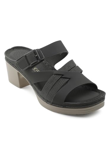 Image of Liberty Healers ZQ-FD-53 Casual Block Heel Sandal for Women With PVC Sole | Comfortable and Cushioned Footbed | Durable, Lightweight and Summer Footwear for Outdoor | Ideal for Everyday Wear