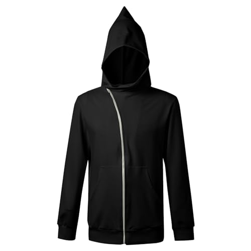 Men Jackets Hooded Fashion Wizard Cape with Diagonal Zipper Cardigan - image 1
