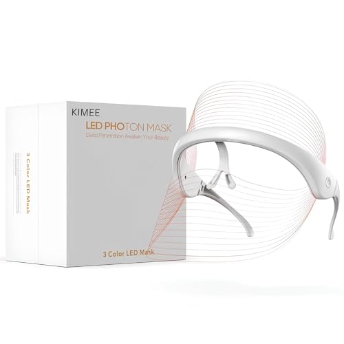 LED Face Mask for Men and Women | Photon Therapy Mask with 3 Color Light Modes | Anti-Aging, Acne, Wrinkle Removal | Skin Rejuvenation and Glowing Skin Facial Care at Home(NOT RECHARGABLE)