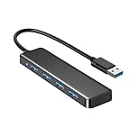 USB 3.0 Splitter Hub 4 Port Ultra Slim with 5Gbps Data Transfer, USB Extender for Mouse, Keyboard, Flash Drive, U Disk, Printer, Compatible with Laptop, Desktop PC, Xbox, PS5 (4 Way USB 3.0 Splitter)