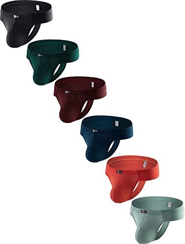 iKingsky Men's Cheeky Thongs Breathable Mini Cheek Underwear Sexy Low Rise Bulge Under Panties for Men