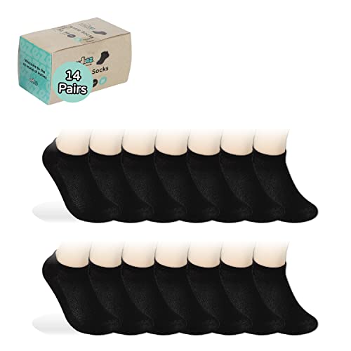 Pulliez® Thin Cotton Blend Low Cut Ankle Kids Size S Socks, 14-Pack