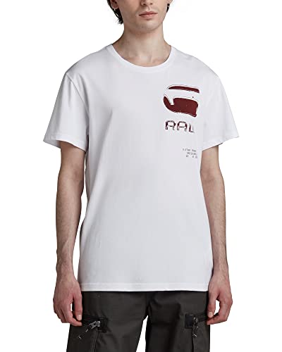 G-Star Para Hombre Camiseta G RAW Typography, Blanco (white D22213-C506-110), S