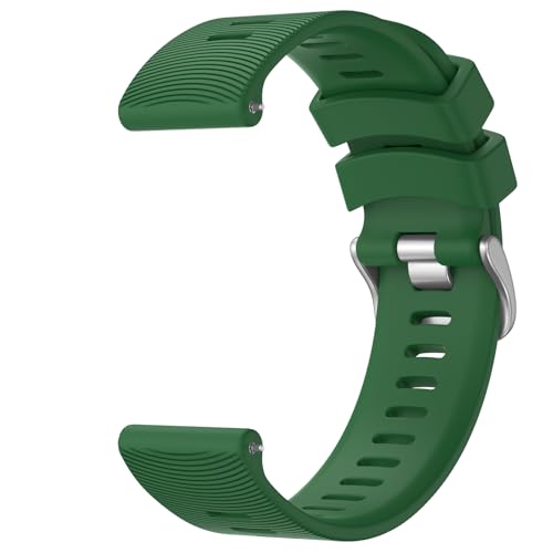 Wanme - Pulsera compatible con Garmin Vivoactive 5/Vivoactive 3/Vivomove Sport/Venu Sq 2/Venu/Venu Sq, Classic Stripe Textura Design, silicona pulsera para Forerunner 645/245 (verde militar)