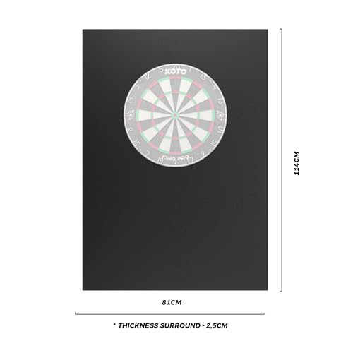 KOTO - 6pcs. Dart Surround Schwarz Square, langlebige Dart wandschutz, verhindert Schäden, Eva (13,5 cm)