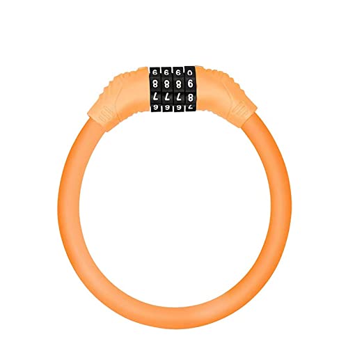 サムコス 自転 車 ロ ック 自転 車 ケーブルロッ クダイヤルロッ ク ワイヤーロ ック 4桁式 自転 車ロッ ク 防盗 太さ12o 高切断対抗 盗難防止 (オレンジ)