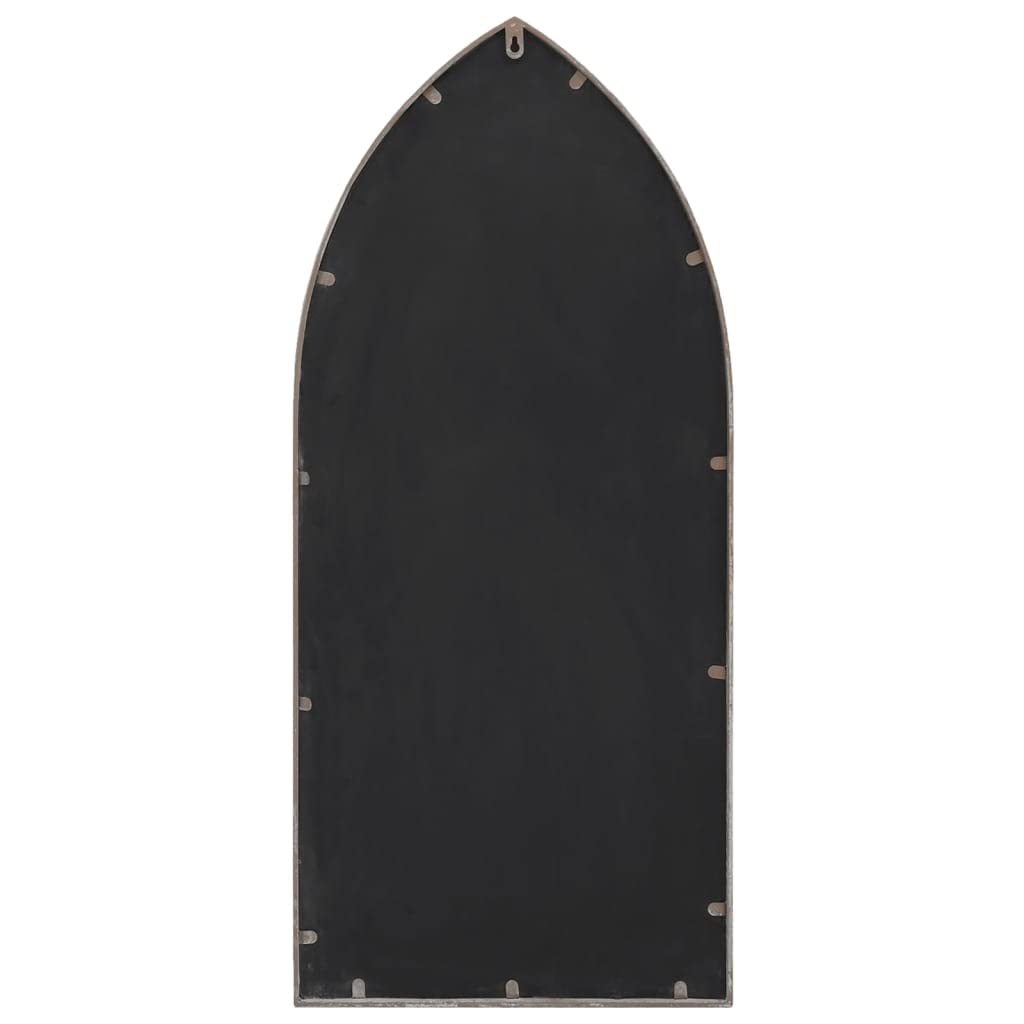 Miroir de jardin décoratif en fer 100 x 45 cm pour extérieur avec effet rouille, aspect vieilli, reflète la lumière et rend le jardin plus grand, avec trou pré-percé pour