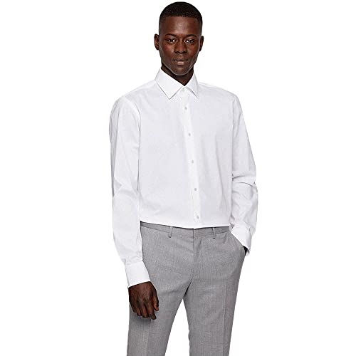 BOSS Herren H-JOE-C1-214 Regular-Fit Hemd aus elastischer Baumwoll-Popeline...