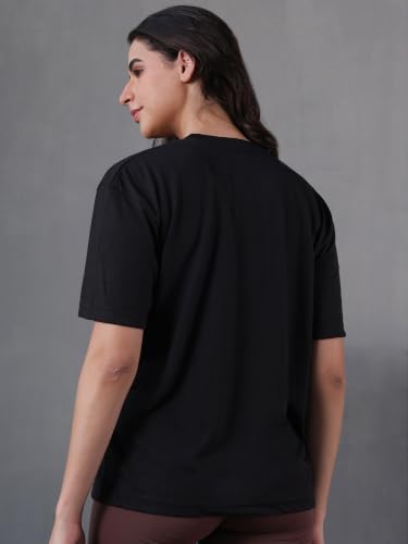 Image of CHKOKKO Oversized T-Shirt for Women Cotton Blend Soft Loose Fit Tshirt Top for Summer Half Sleeves Drop Shoulder Trendy Stylish Solid for Casual Streetwear, Outings or Travel
