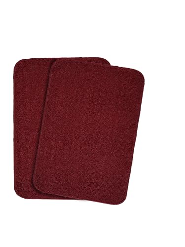Image of Saral Home All-Time 2pc Washable, Anti Skid Doormat (Maroon. 40X60 cm)