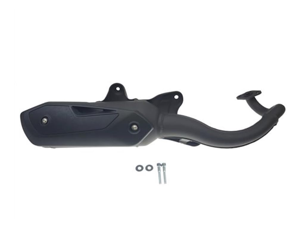 Auspuffanlage E-geprüft passend für Peugeot Jetforce, Ludix 2, Speedfight 3 & 4, Kisbee, Streetzone, Blaster I 2-Takt – leiser Sportauspuff, Leistungssteigerung, Silent-Pro Black Edition