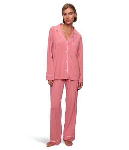 Image of Eberjey Gisele Classic Women's Pajama Set | Long Sleeve Shirt + Long Pants