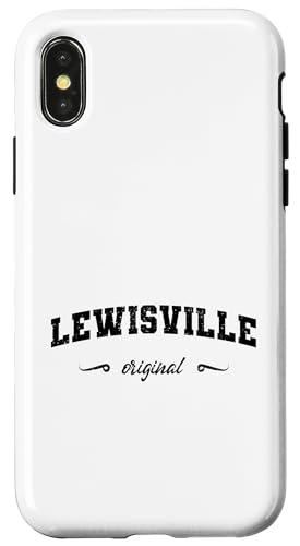 Installazione facile Custodia per iPhone X/XS Nome originale Lewisville Retro Hometown Lewisville Originale