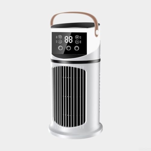 Upluxmira Ventilador de refrigeración silencioso de flujo de aire de 360°, alimentado por USB, 6 velocidades ajustables con pantalla LED, color blanco, para dormitorio, oficina, hogar