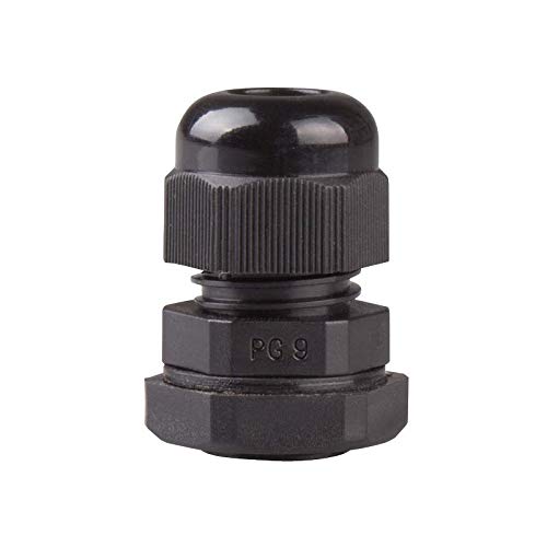 BC-PG-9-B, Cable Gland, 4 to 8 mm Cable Dia, 15.5mm Cutting-Hole, Nylon, Black Color