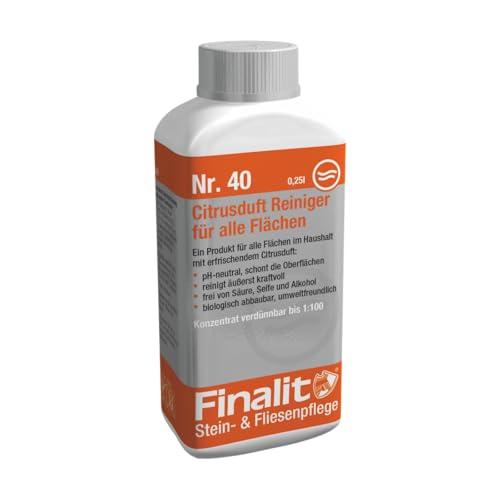 Finalit Nr. 40 Citrusduft Reiniger (pH-neutral) | 1x 250ml | Nachhaltiger Universalreiniger für Haushalt & Steinflächen | Geeignet für alle Materialien und Oberflächen im Haushalt