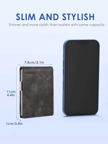 Slim Wallet for Men with Money Clip RFID Blocking, Gifts for Him Boyfriend Husband, Minimalist Thin Credit Card Holder with Gift Box4