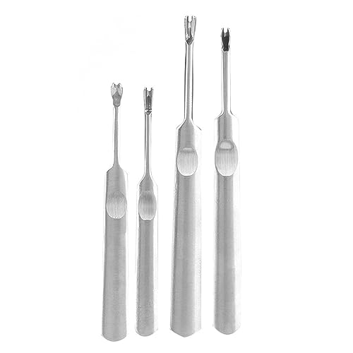 4 Piezas Herramientas de Cuero Rankomu - Biseladora y Ranuradora Profesional de Acero Inoxidable - Tipos U/V 95mm y 113mm - Ideal para Artesanía en Cuero, Bolsos, Cinturones y Zapatos