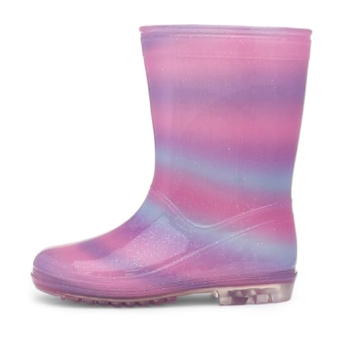 Shoe Zone - Girls Pink Rainbow Welly - Size 8 Child UK - Pink