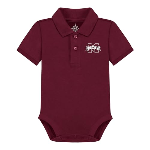 Image of Creative Knitwear College Baby Polo Bodysuit Solid - Team Logo, Multiple Colors, for Boys & Girls (0-12 Months)