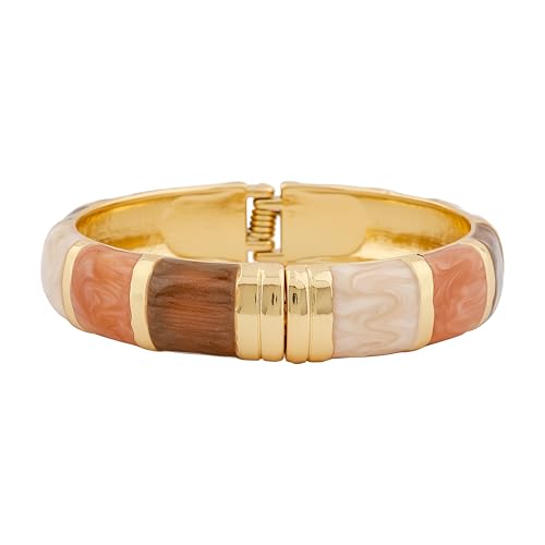 QUERALT Bamboo-Style Bangle Bracelet with Gold Accents – Bold Sta...