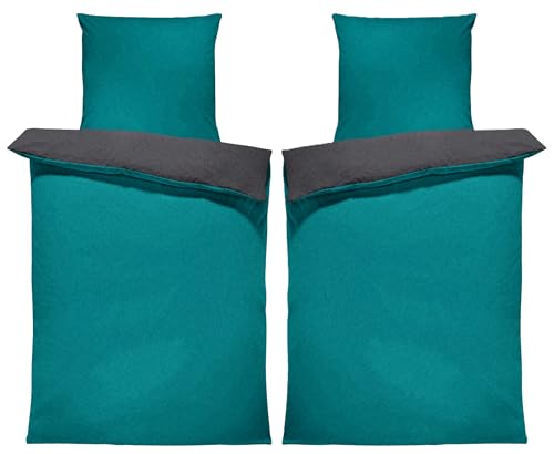 one-home Winter Bettwäsche Doubleface Uni Wende kuschelig flauschig warm...