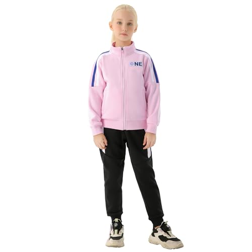 Danceair Girls Tracksuit 2 Piece Outfits Girls Sweatsuit Set Full Zip Jacket and Jogger Set Sweatpants Activewear Set2