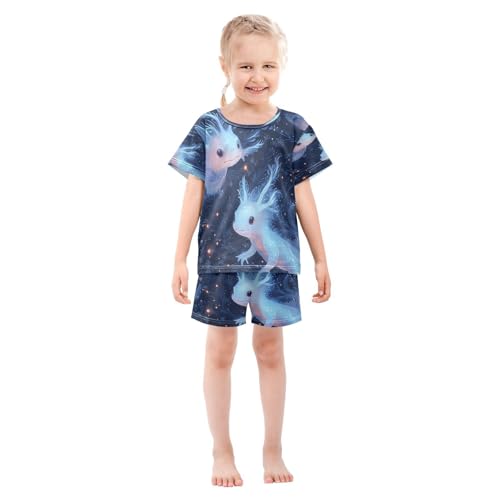 Pajama Sets Short Sleeve Magical Creatures in Night Soft Cotton Summer Sleepwear 2 Piece PJS Size 5-14T4