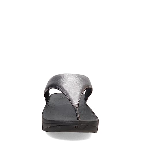 Image of FitFlop I88A68-065 LULU Leather Toepost Classic Pewter Mix US08.5