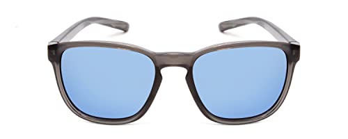 Coyote Rambler Mens Square Polarized Sunglasses in Crystal Grey/Blue Mirror 53mm2