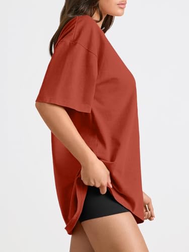 Image of Trendy Queen Womens Oversized T-Shirts Short Sleeves Workout Tops | Casual Summer Gym Tees Plus Size Fashion Clothes 2026