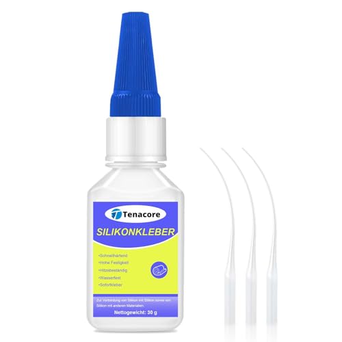 Tenacore Silikon Kleber 30g Silikonkleber Transparent Modellbaukleber Schnell Haftender für Silikonkautschuk Puppen Modelle