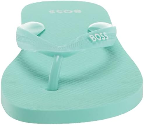 BOSS Men's Bold Logo Flip Flops Slide Sandal, pastal Aqua, 8-9 | Image 1