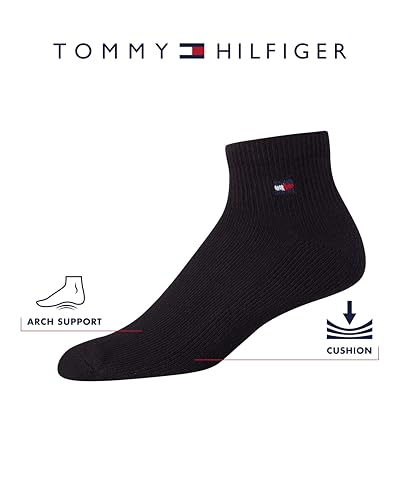 Tommy Hilfiger Men's Athletic Socks - Performance Cushion Quarter Cut Ankle Socks (6 Pack)3
