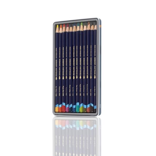 Image of Derwent Drawing Pencils, Inktense, 4mm Core, Metal Tin, Watercolor, 12 Coun