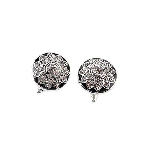 Set de Mancuernillas Daesar para Hombre diseño Flor Plata miniatura 1