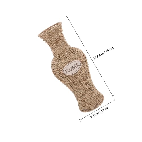 Vase tressé en résine grosse taille pot fleurs intérieur rustique panier stable - 3