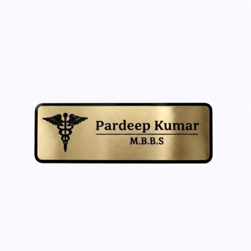 Image of Acrylic Name Plate for Office, Home, Workshop, Acrylic Laser Engraved Name Plates for Doctor, For CA, For Dentist, For Advocate, For Door, For Wall Name Plate 3 x 8 inch & 12 x 4 inch