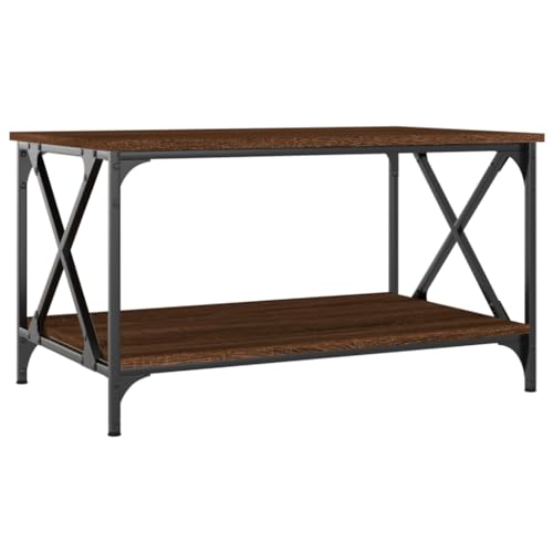 Table en bois de salon rectangulaire 80x50cm table basse centrale marron - 4